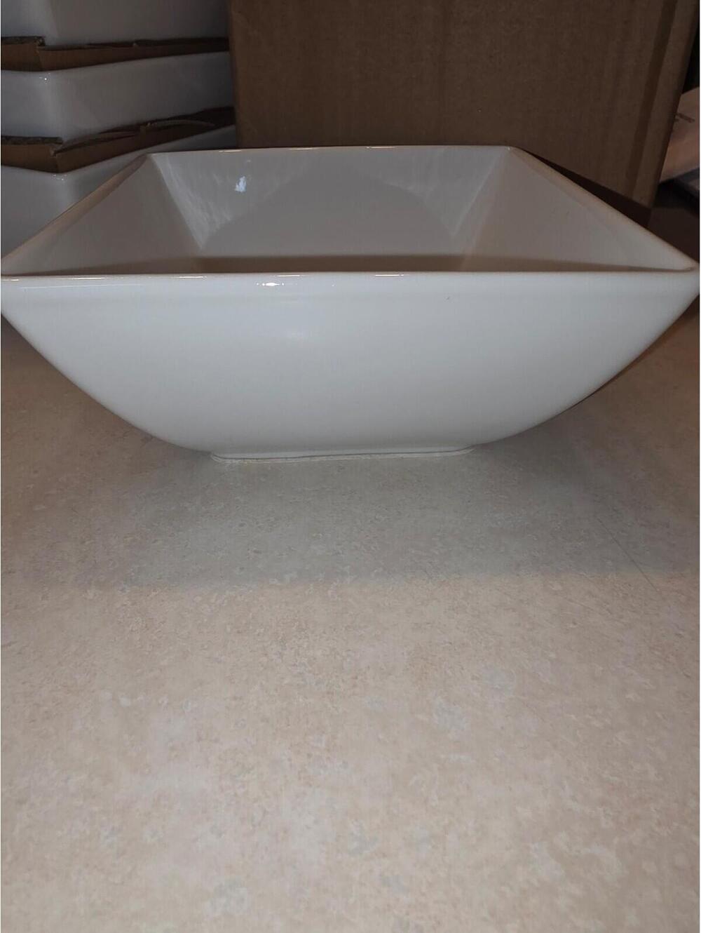 Set of 4 - 24oz Porcelain Square Bowl White - Threshold - BNIB - Picture 2 of 5